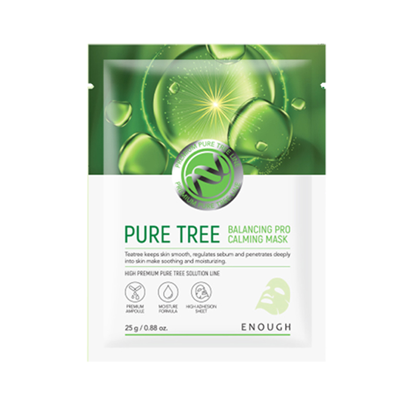 ENOUGH Тканевая маска для лица с экстрактом чайного дерева Pure Tree Balancing Pro Calming Mask