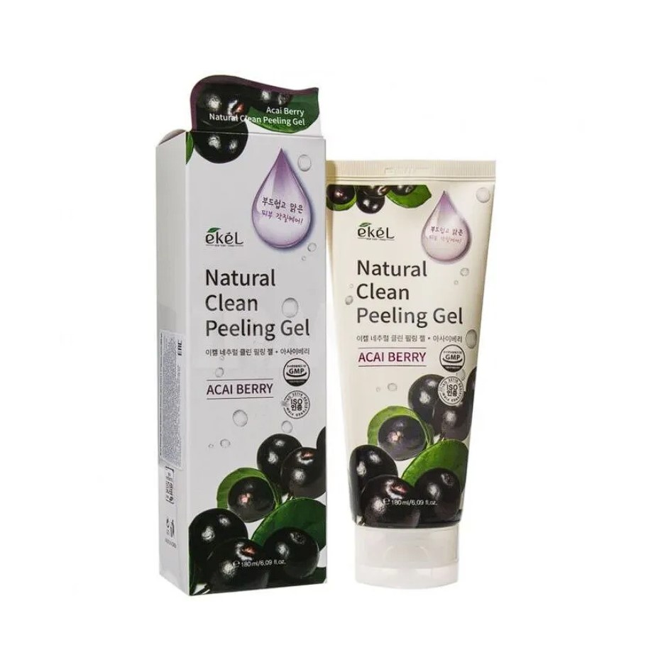 Пилинг-скатка с экстрактом ягод асаи Natural Clean peeling gel Acai Berry EKEL 180 мл