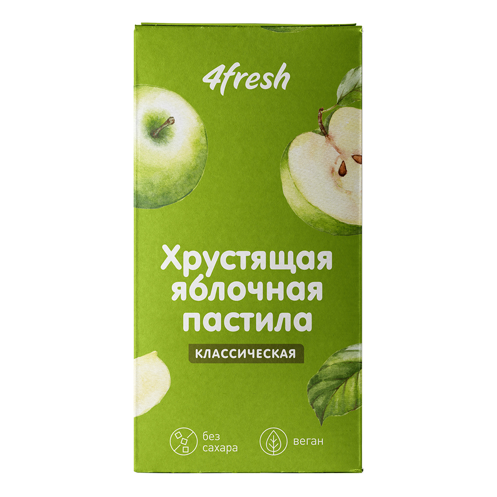 Пастила яблочная "Классическая", хрустящая 4fresh 100 г