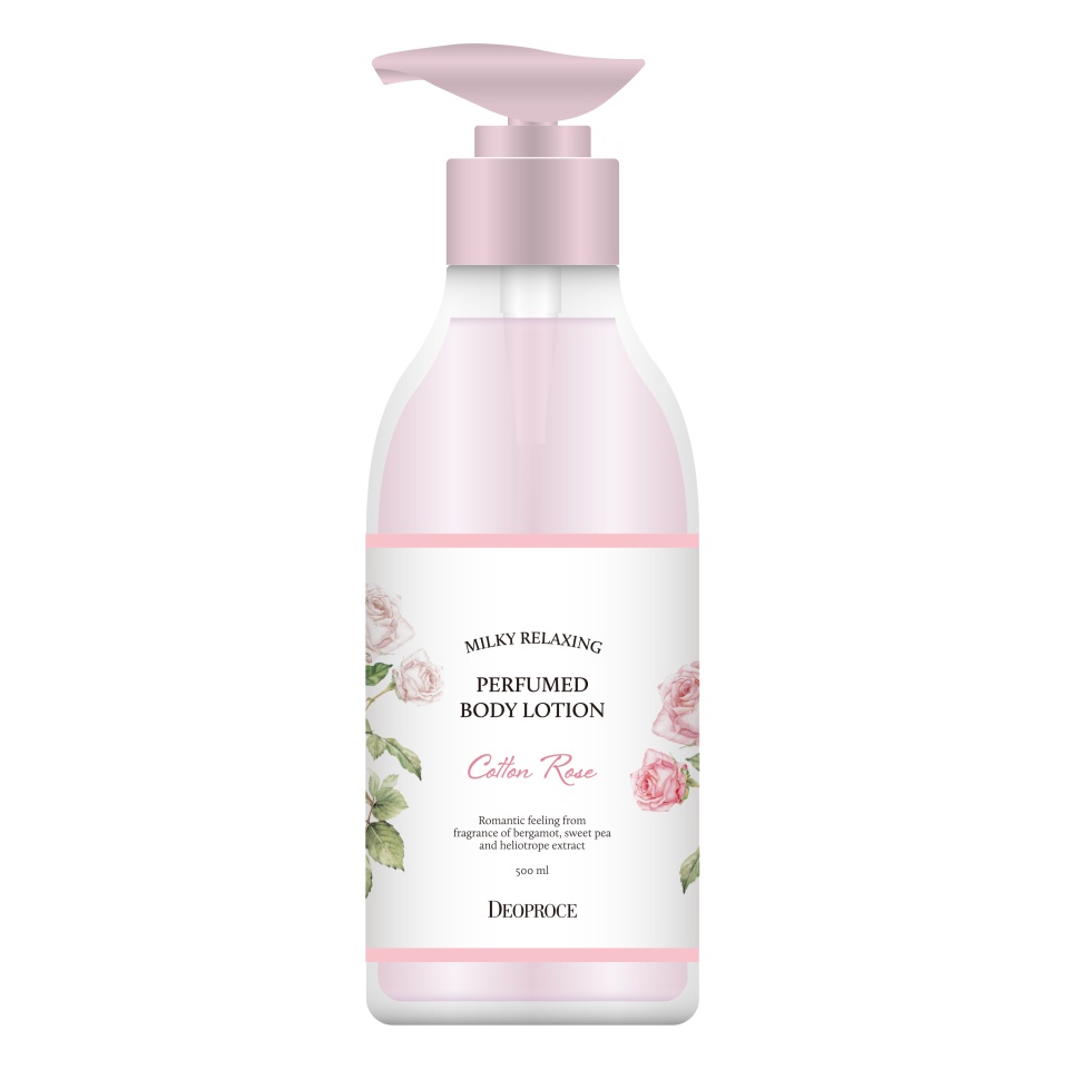 DEOPROCE MILKY RELAXING BODY LOTION COTTON ROSE Успокаивающий лосьон для тела с экстрактми хлопка и розы