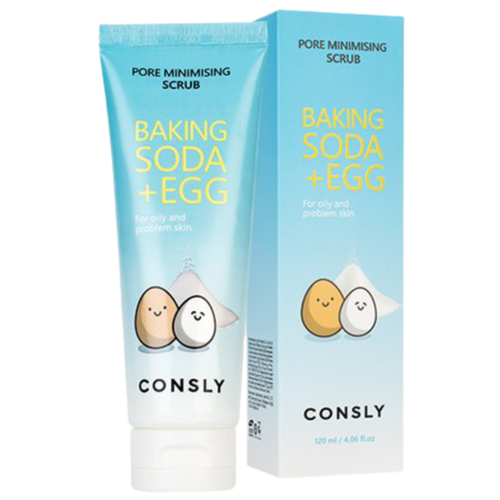 Consly Скраб для лица с содой и яичным белком - Baking soda & egg pore, 120мл