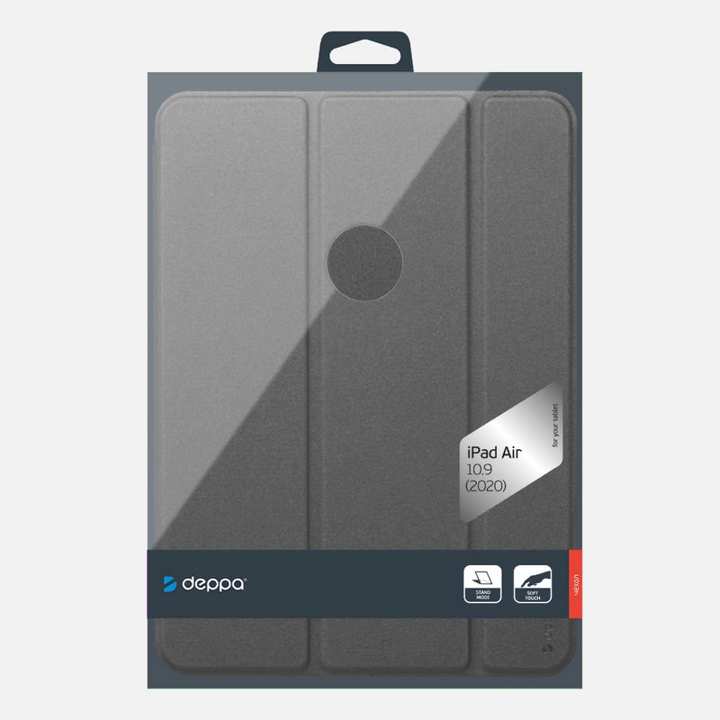 Чехол-подставка Deppa Wallet Onzo Basic для iPad Air (10.9") 2020г. Soft touch 1.0мм (D-88061) Серый