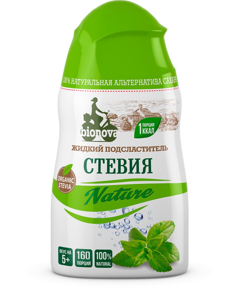 Жидкий столовый подсластитель "Стевия Nature" Bionova 80 г