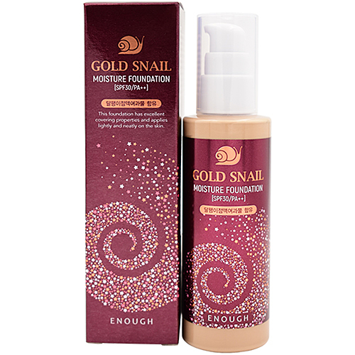 Enough Крем тональный с муцином улитки 21тон - Gold snail moisture foundation SPF30, 100мл