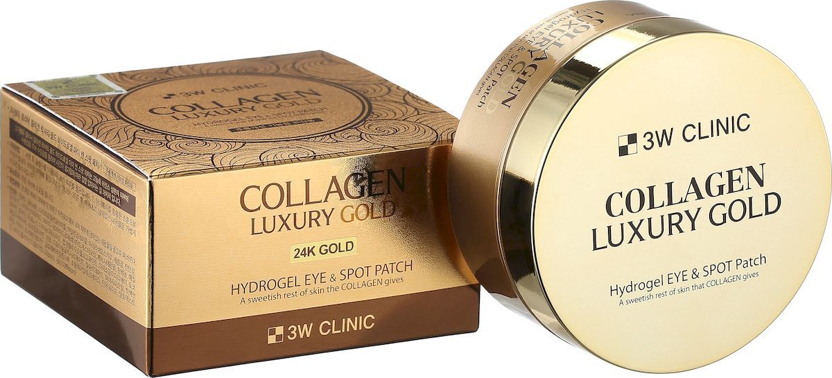 3W CLINIC Collagen Luxury Gold Hydrogel Eye & Spot Patch Гидрогелевые патчи с коллагеном