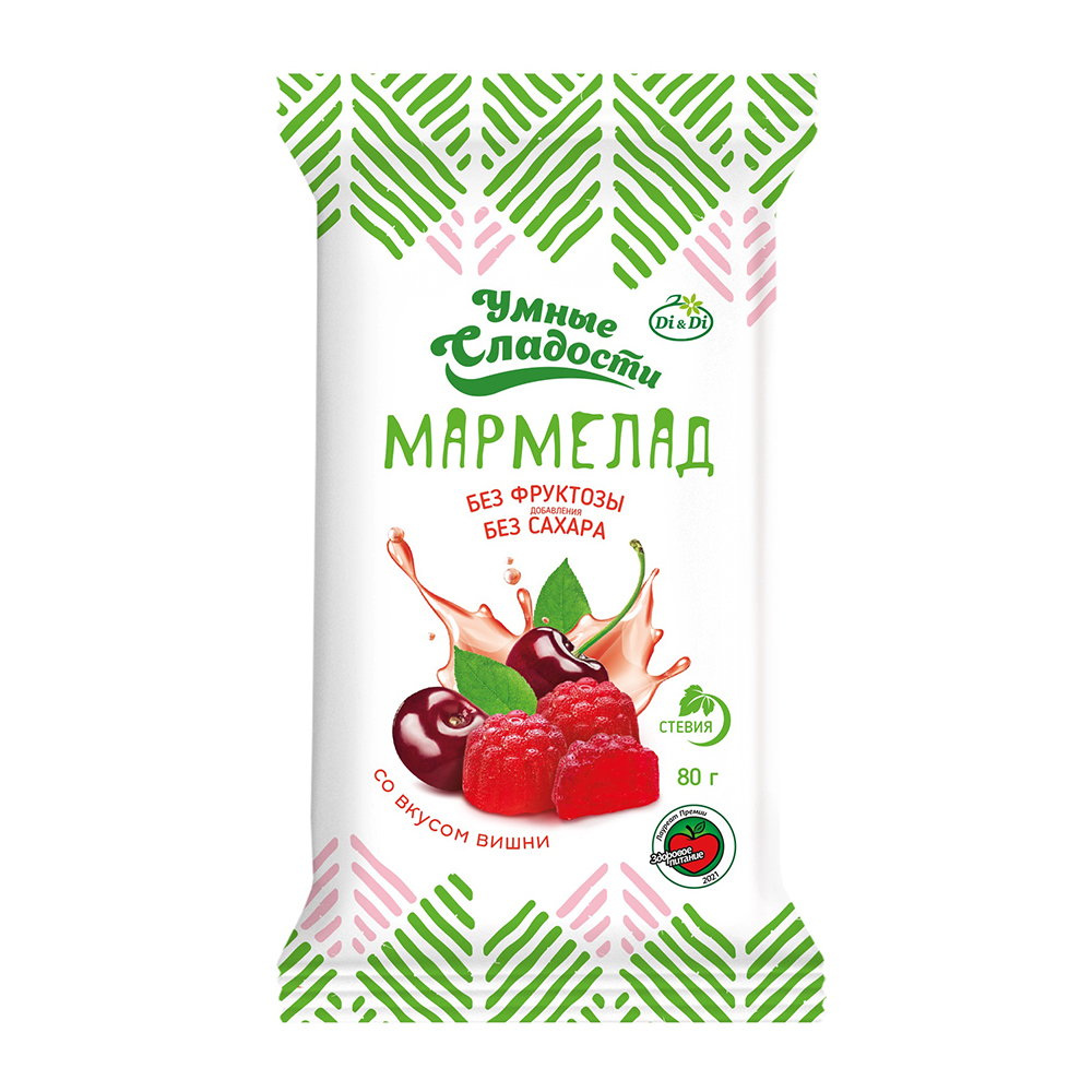 Мармелад желейно-формовой со вкусом вишни Умные сладости 80 г