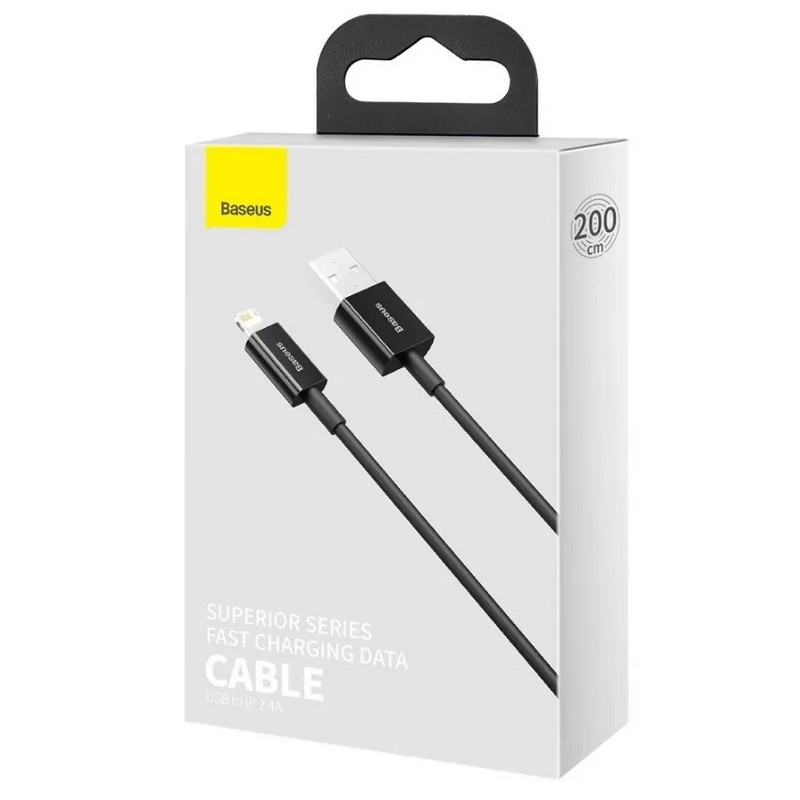 USB дата-кабель Baseus Superior Series Fast Charging Data Cable Lightning 2.4A (CALYS-C01) 2.0м Черный