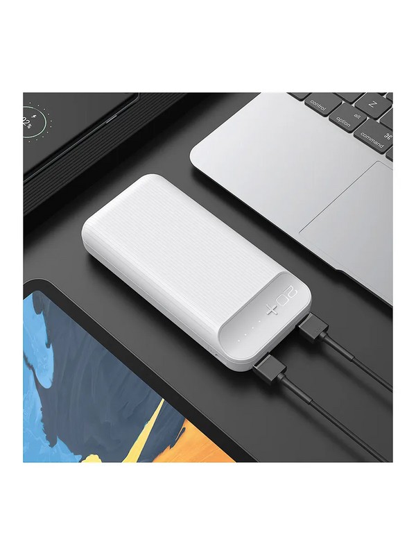 Аккумулятор внешний универсальный Hoco J52A 20000 mAh New mobile power bank (2USB:5V-2.0A Max) Белый