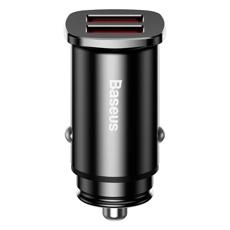 Разделитель автомобильный Baseus Square metal 30W Dual QC3.0 Quick Car Charger (2USB: 5V&5A) CCALL-DS01 Черный