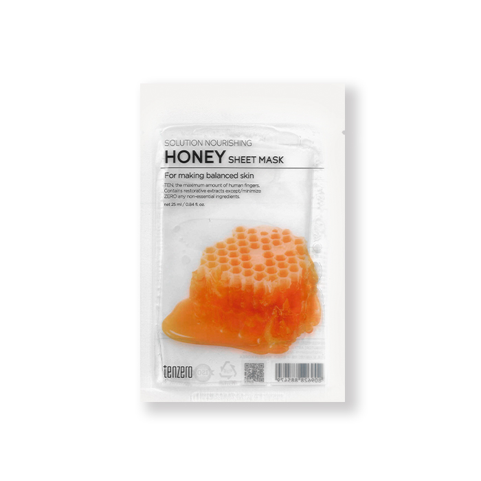 TENZERO SOLUTION NOURISHING HONEY SHEET MASK Питательная тканевая маска для лица с мёдом 25мл