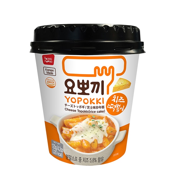 YOPPOKI Cheese Topokki rice cake Токпокки рисовые палочки с сырный соусом 120г