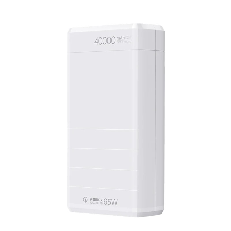 Аккумулятор внешний универсальный Remax RPP-310 40000 mAh Dinba series Super Fast Charg 22.5W/PD65W/QC power bank (USB:5V-2.4A Max) Белый