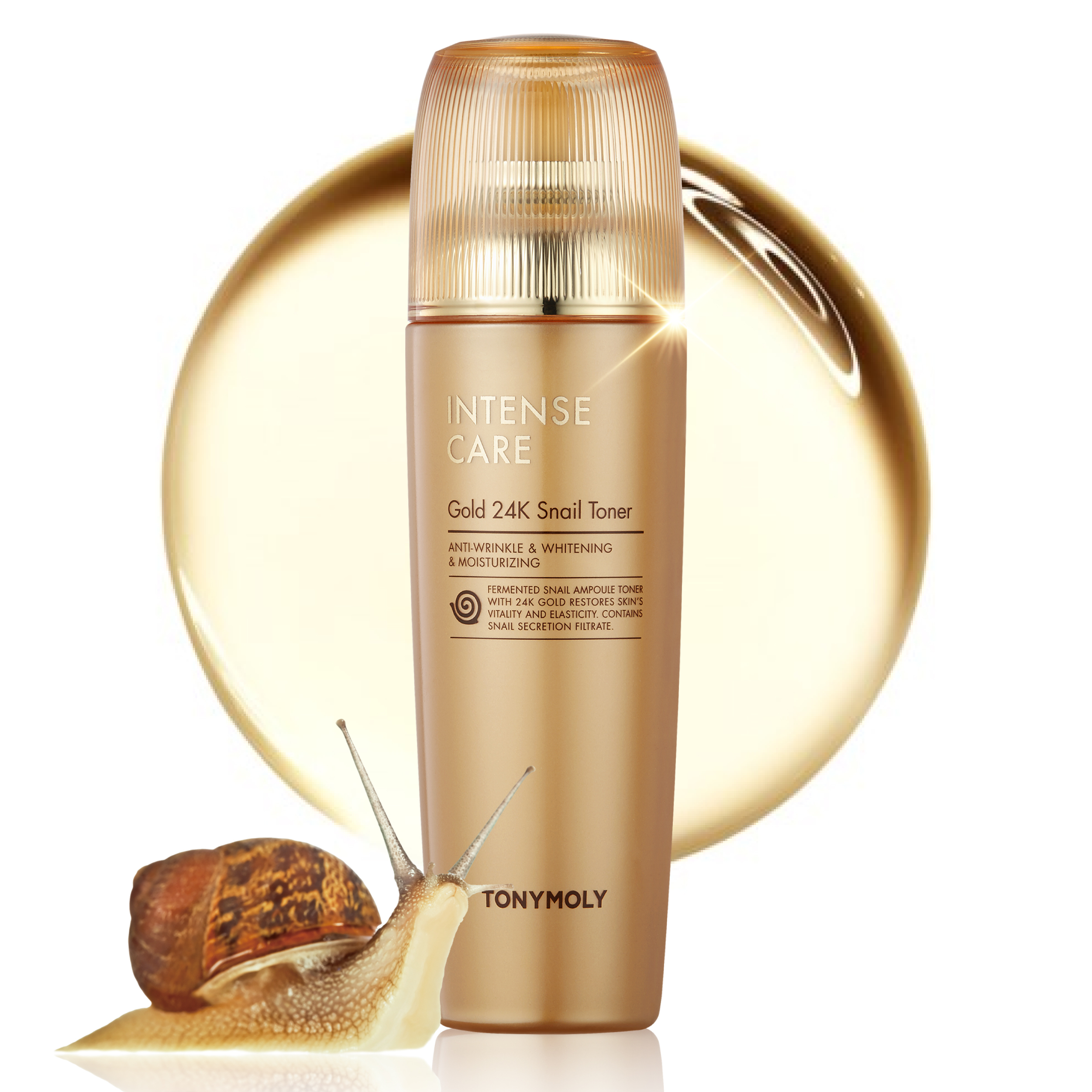 Tony Moly Тонер для лица с улиточным муцином и золотом - Intense care gold 24k snail toner, 140мл