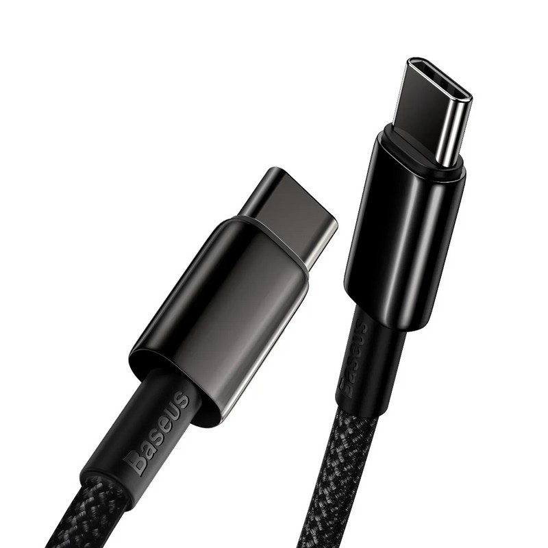 USB дата-кабель Baseus Tungsten Gold Fast Charging cable Type-C to Type-C 100W (20V-5A ) (CATWJ-A01) 2м Черный