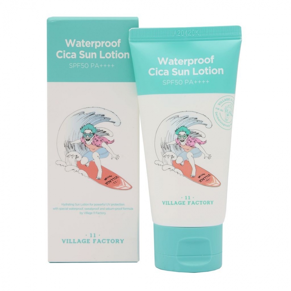 VILLAGE 11 FACTORY Waterproof Cica Sun Lotion SPF50 PA++++ Солнцезащитный лосьон водостойкий